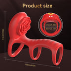 Rose Clit Sucking Triple Cockring Penis Sleeves – Silicone Vibrating Sheath Couple Sex Toys
