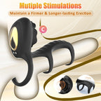 Rose Clit Sucking Triple Cockring Penis Sleeves – Silicone Vibrating Sheath Couple Sex Toys