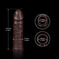 Ebony Realistic Dildo Cock Sleeve Extender - Life Size Silicone Penis Ring Male Sex Toy