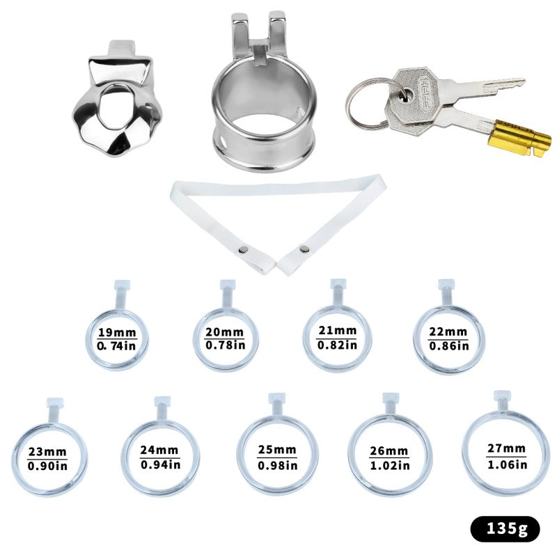 No Ball Ring Chastity Cage 2.0 Stainless Steel Glans Locking Male Chastity Device for Long-Term Comfortable Wear