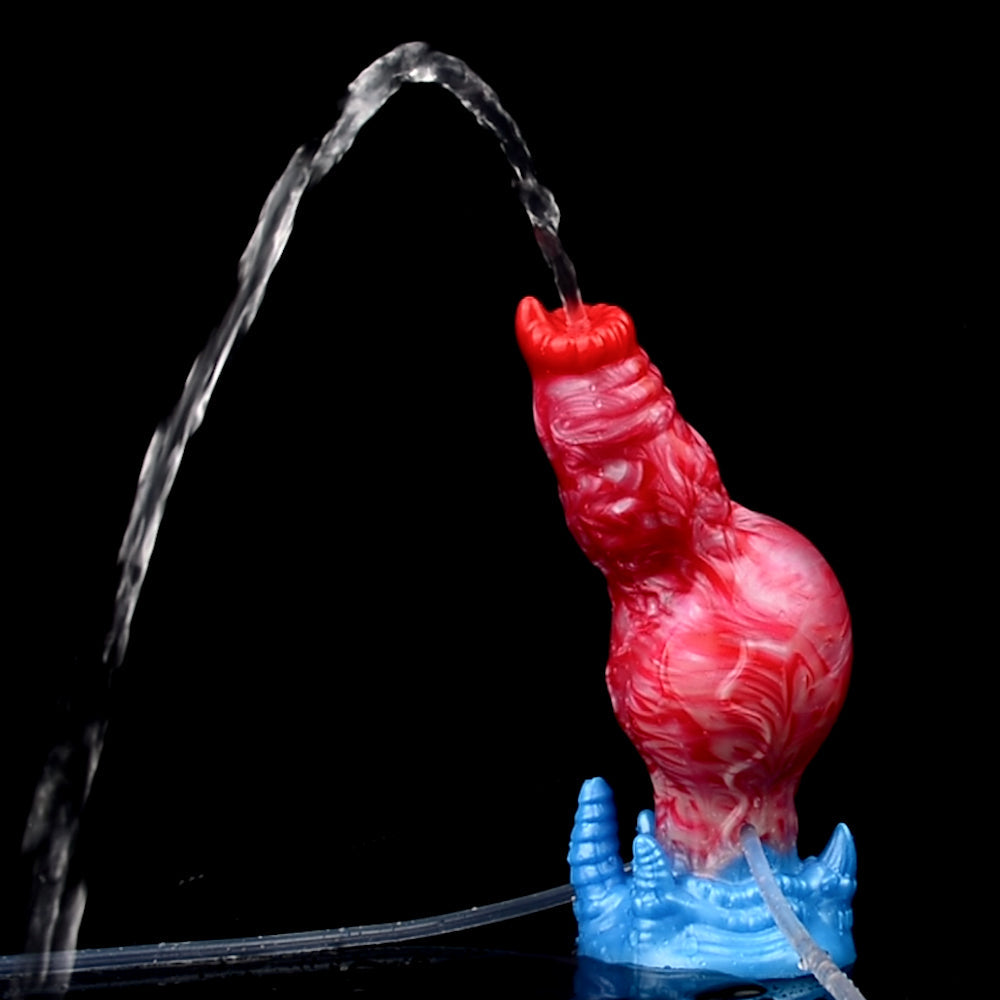 Ejaculating Dog Dildo Anal Butt Plug - Inflatable Anal Dildos Silicone Vaginal Masturbation Sex Toys