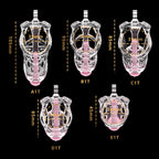 3D Printed Male Chastity Cage with Lock & 5 Rings – Resin Virginity Device with Strap for Men