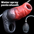 Blood Red Fantasy Canine Cock Sleeve – Open-Ended Silicone Penis Extender for Desensitization & Girth Enhancement