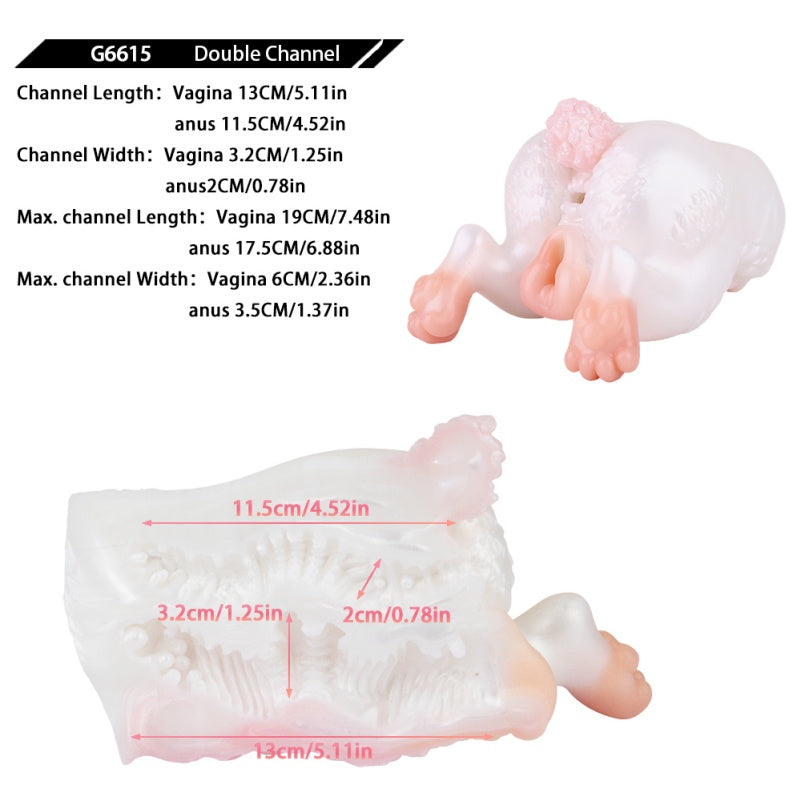 Pink Bunny Fantasy Pocket Pussy - Soft Penis Massaging Blowjob Animal Masturbator