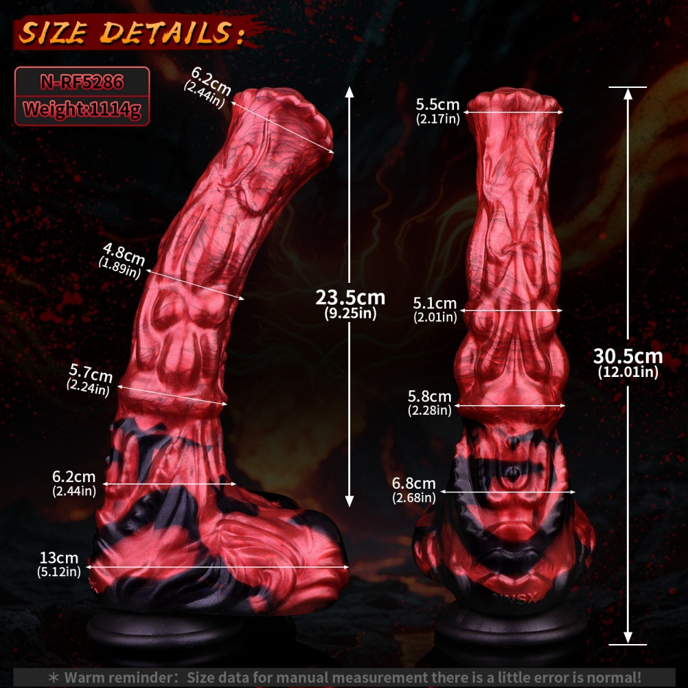 Domlust Stallion – Blood Red Fantasy Horse Dildo | Platinum Silicone with Suction Cup