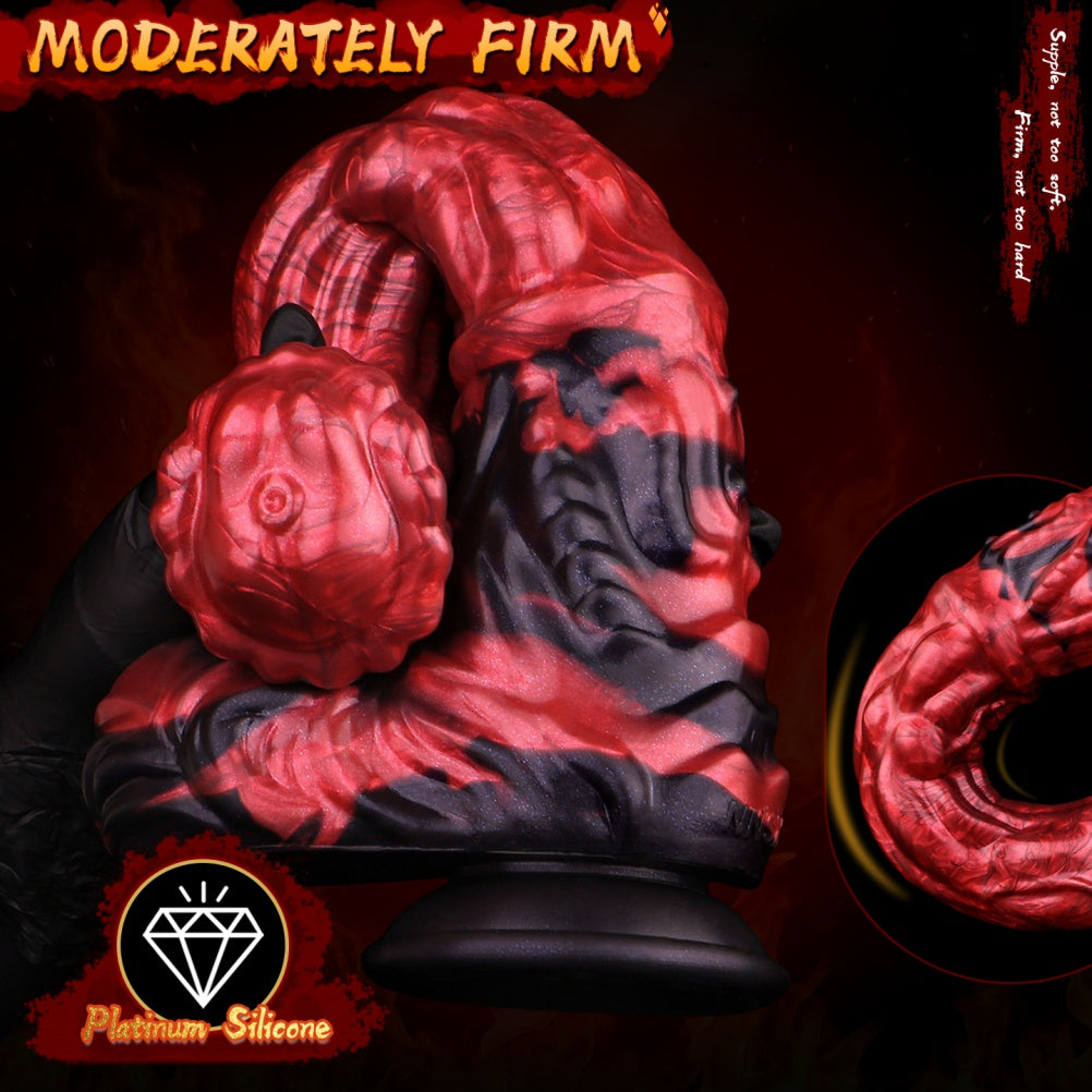 Domlust Stallion – Blood Red Fantasy Horse Dildo | Platinum Silicone with Suction Cup