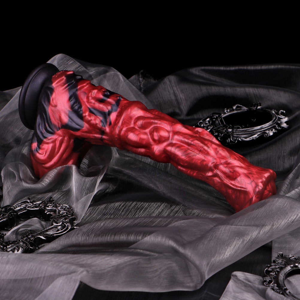 Domlust Stallion – Blood Red Fantasy Horse Dildo | Platinum Silicone with Suction Cup