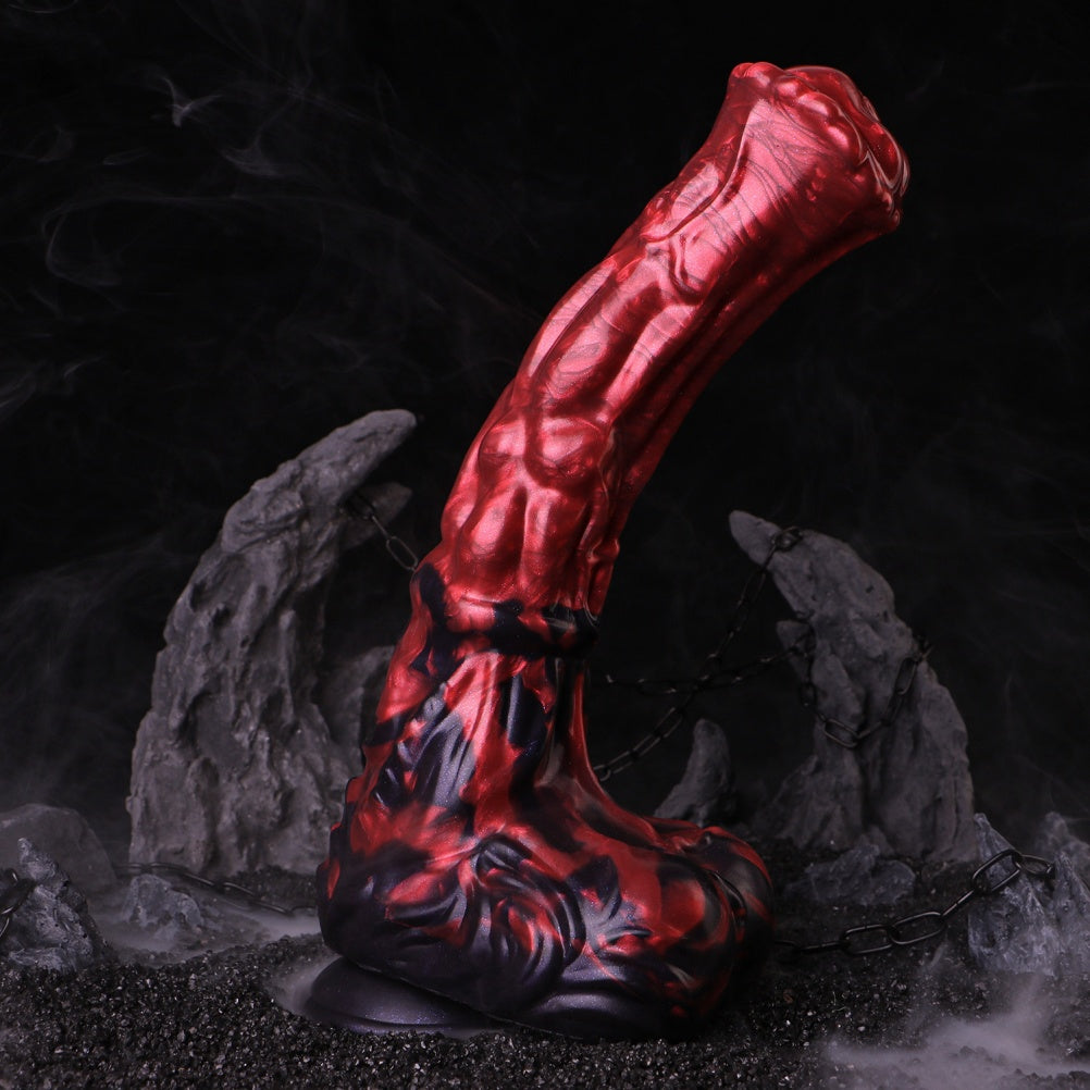 Domlust Stallion – Blood Red Fantasy Horse Dildo | Platinum Silicone with Suction Cup
