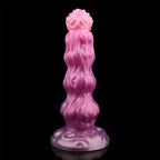 Inflatable Dildo – Beaded Platinum Silicone Expanding Toy | Purple Gradient | 2.59–2.83in | Domlust