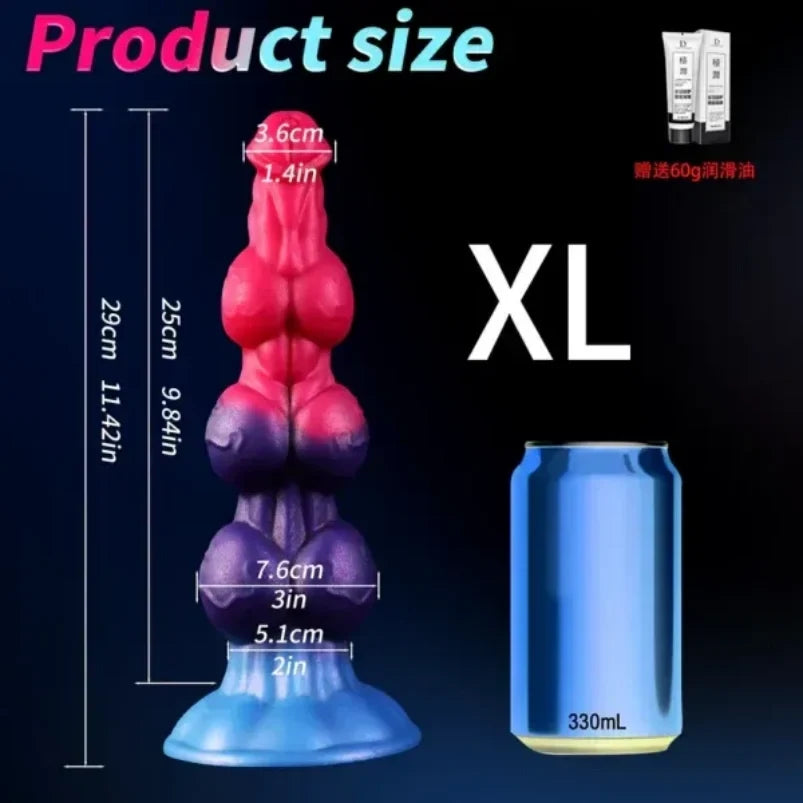 Dog Knot Dildo Monster Bead – Alien Muscle Fantasy Knotted Dildo S/M/L/XL | Domlust