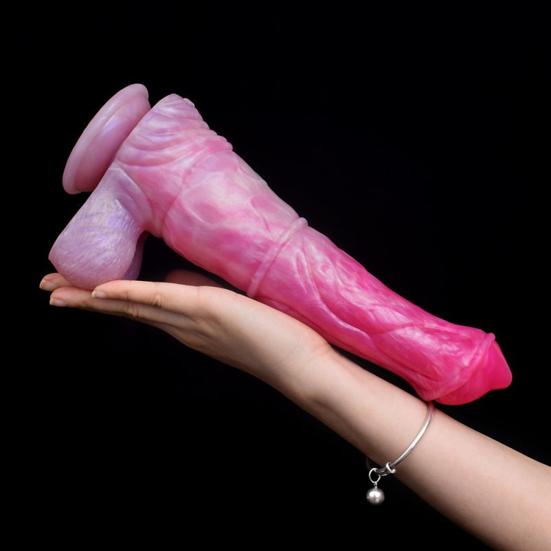 Pink Fantasy Dragon Dildo with Suction Cup – Full-Body Vaginal Stimulation Tool in Soft Silicone