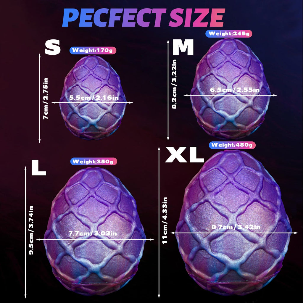 Dragon Egg Silicone Anal Plug with Detachable Metal Chain