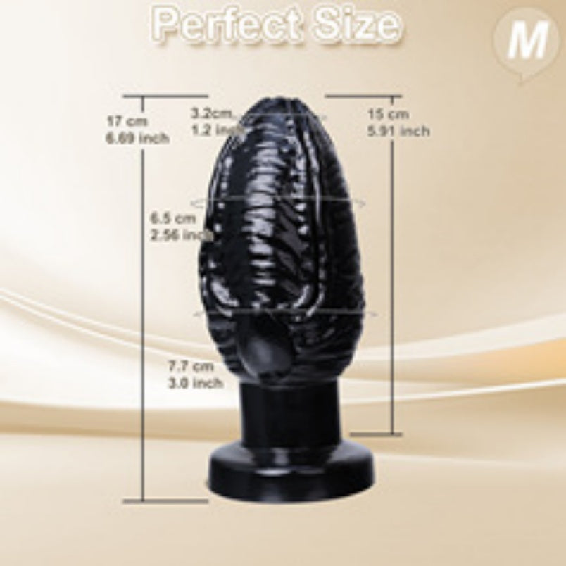 Fantasy Blooming Anal Huge Thick Dildo – Black Silicone Expanding Fisting-Inspired Buttplug