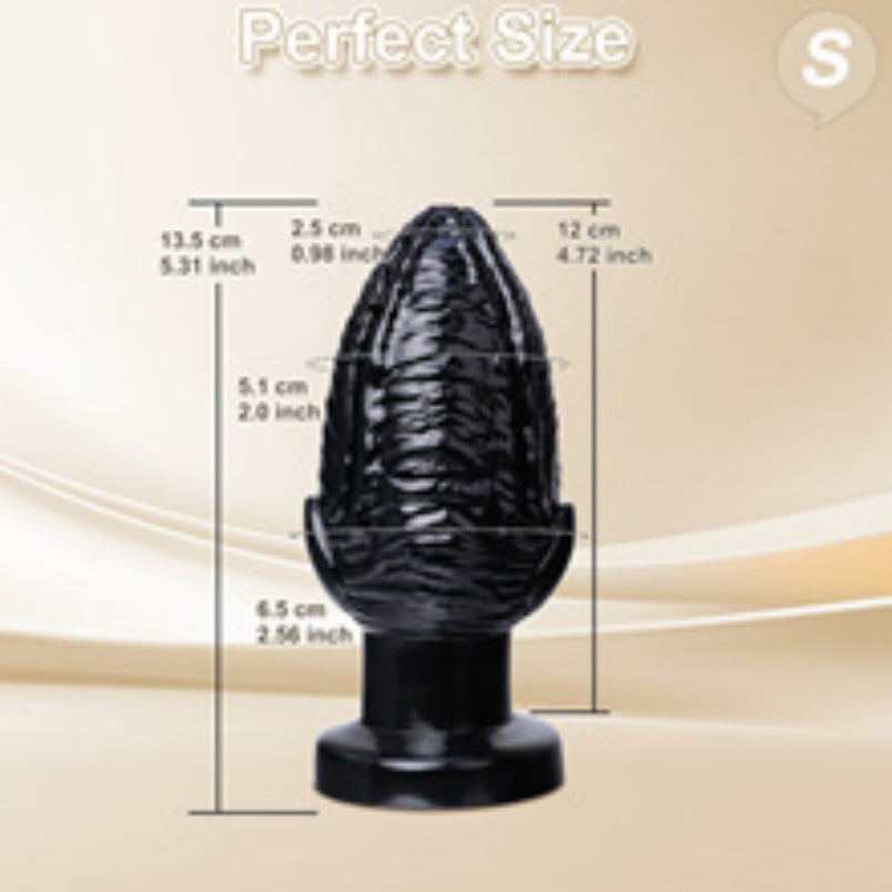 Fantasy Blooming Anal Huge Thick Dildo – Black Silicone Expanding Fisting-Inspired Buttplug