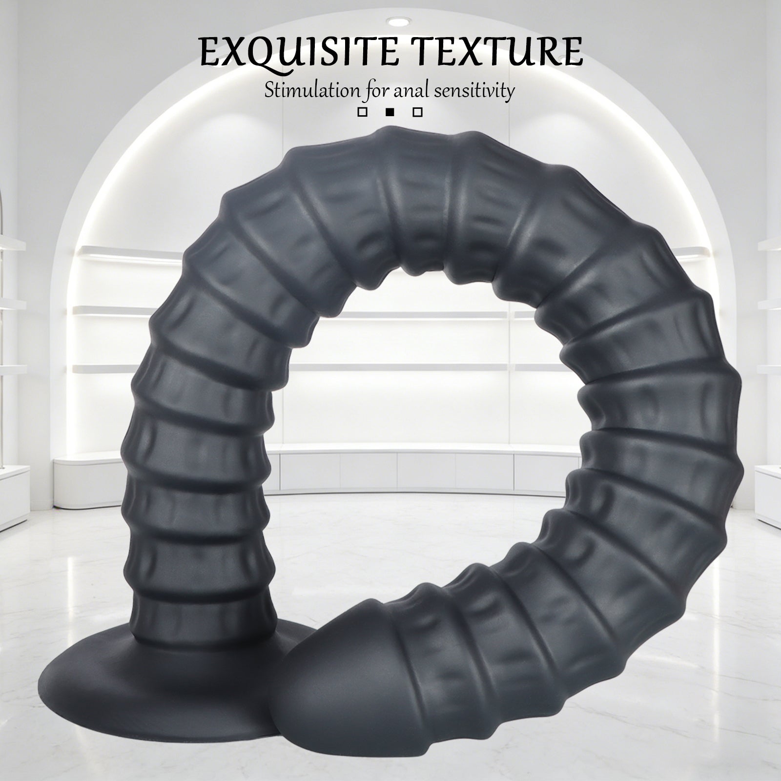 Extra-Long Textured Silicone Dildo with Suction Base – Multi-Size (S–XXL)