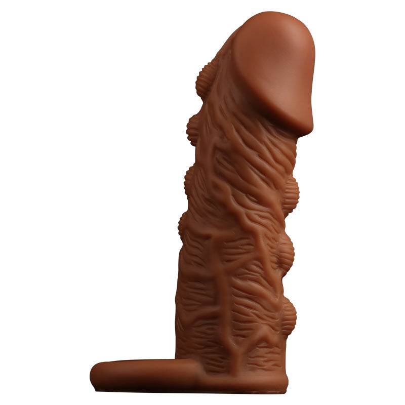 Life Size Knotted Cock Sleeve Male Sex Toys - Premium Silicone Textured Penis Sheath Enlarger