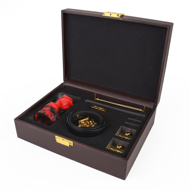 Red-Black Silicone Strapon Lust Fantasy Ball Gag - Female Bondage Erotic Tease Oral Sex Toy