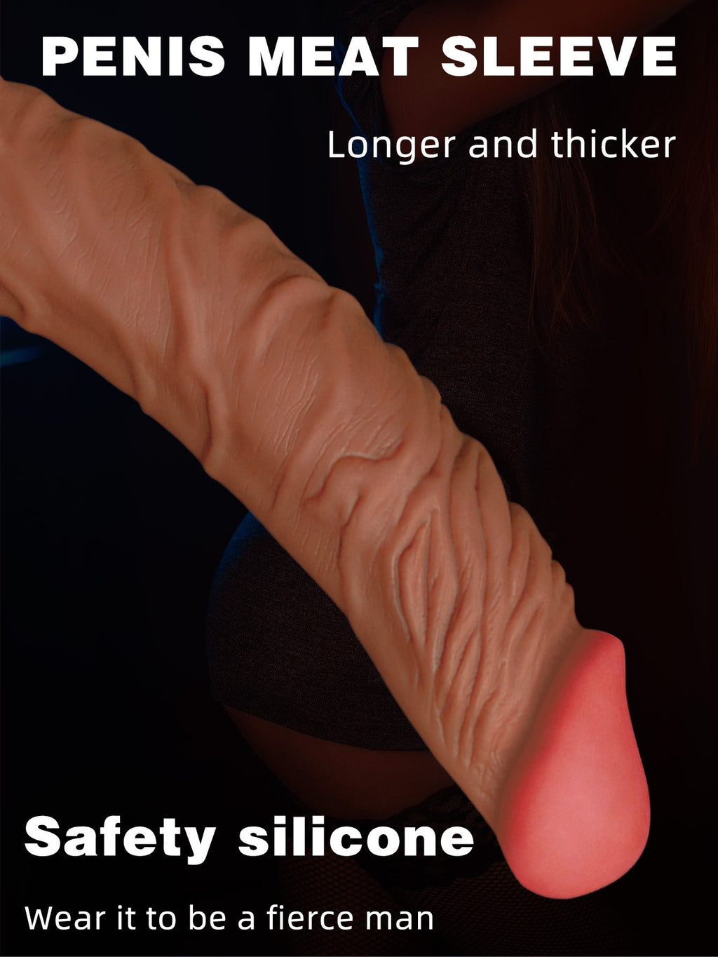 Realistic Cock Sleeve Condom Male Sex Toys - Life Size Penis Sheath Premium Enlarger