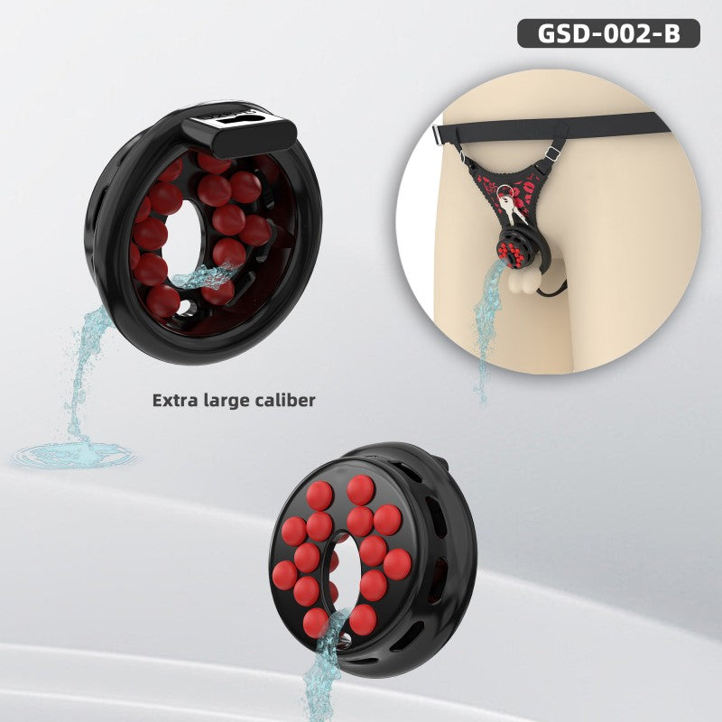 Flat Head Silicone Chastity Harness with Vibrating Plug & Remote Control-GSD Series