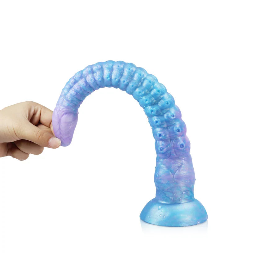 Glow-in-the-Dark Octopus Tentacle Dildo | Gradient Blue & Purple Anal Plug