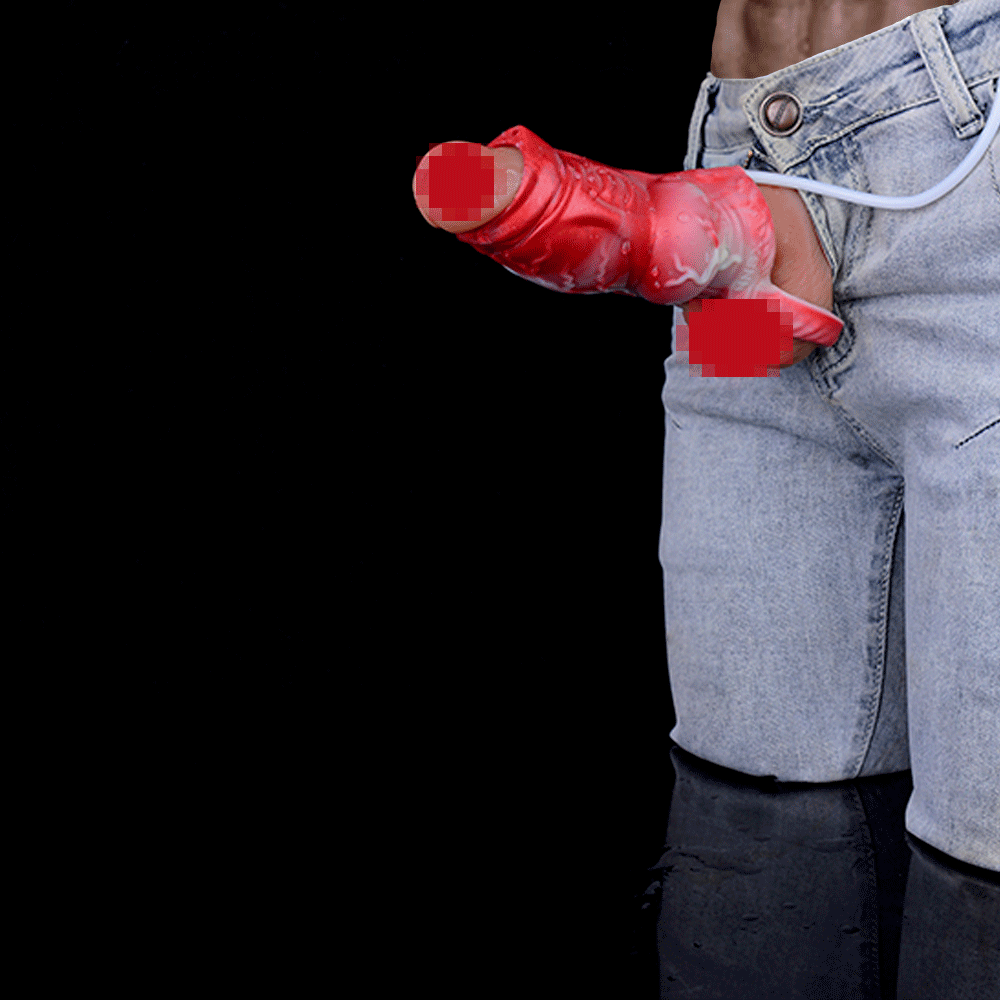 Knotted Cocksleeve Extender - Fantasy Hollow Dogdildo Penis Sheath Sex Toys for Men