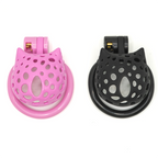 Cat-Shaped Resin Chastity Cage – Lightweight (75g), Breathable, 4 Ring Sizes, Pink or Black