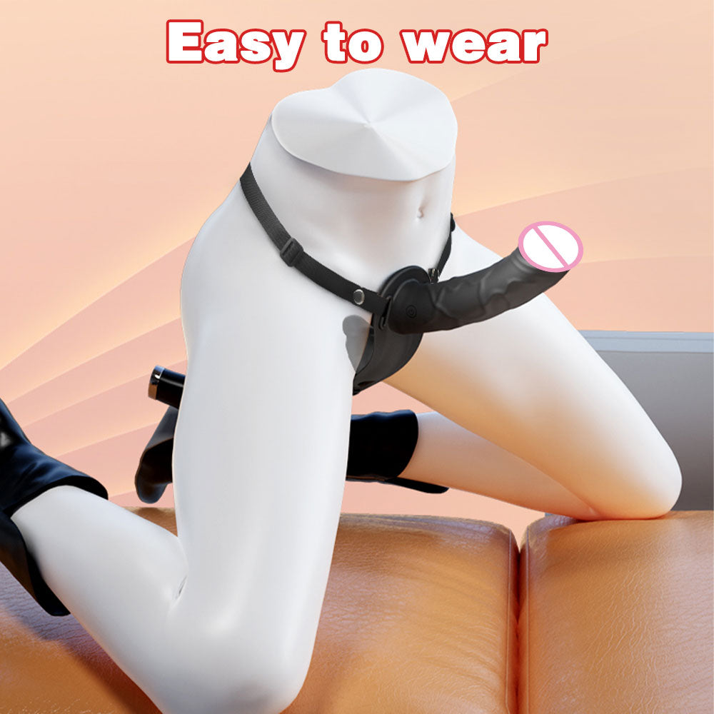 Double End Lesiban Strap On Dildos - Realistic Black Dildo Couple Sex Toy