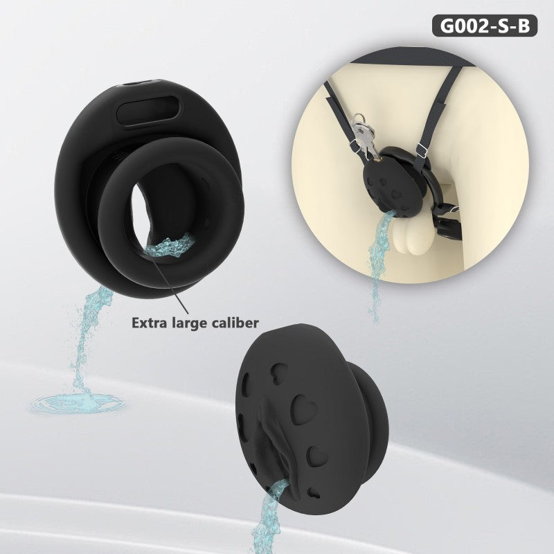 Recessed Silicone Chastity Cage for Men | Ergonomic Inward Design Wearable Device with Remote Vibration & Adjustable Fit System