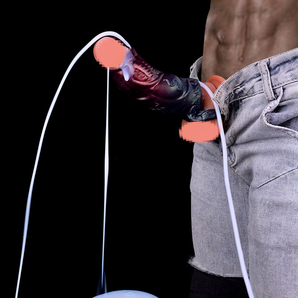 Black Samurai Squirting Penis Sleeve - Fantasy Cocksleeve Extender Fake Cum Condom