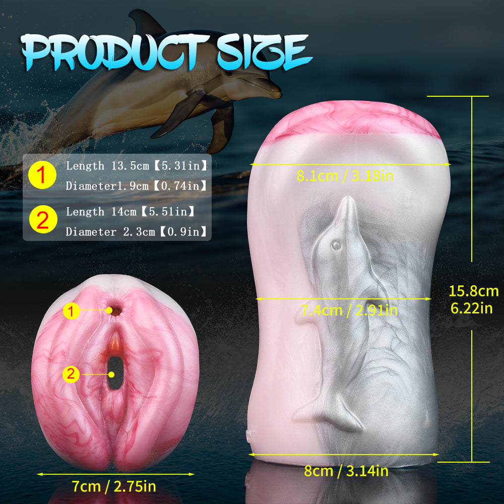 Dolphin Pocket Pussy – Dual-Sensation Silicone Animal Masturbator for Men | Domlust