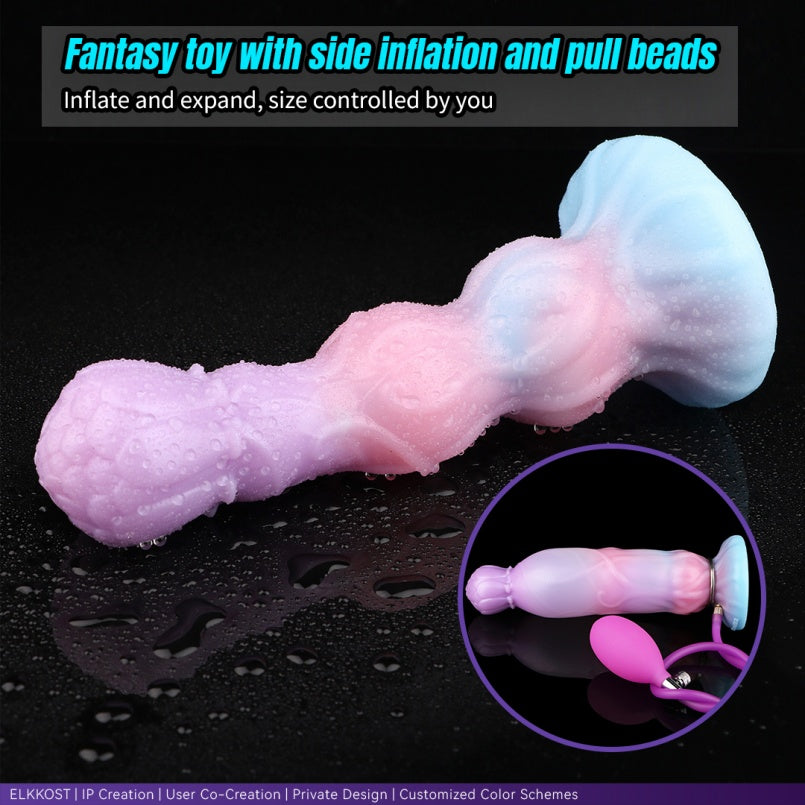 Domlust Bloom – Inflatable Fantasy Dragon Dildo | Gradient Silicone with Locking Ring & Pump