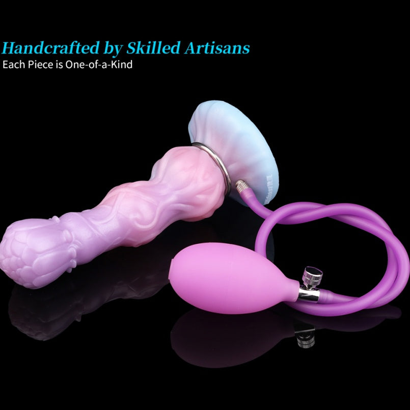 Domlust Bloom – Inflatable Fantasy Dragon Dildo | Gradient Silicone with Locking Ring & Pump