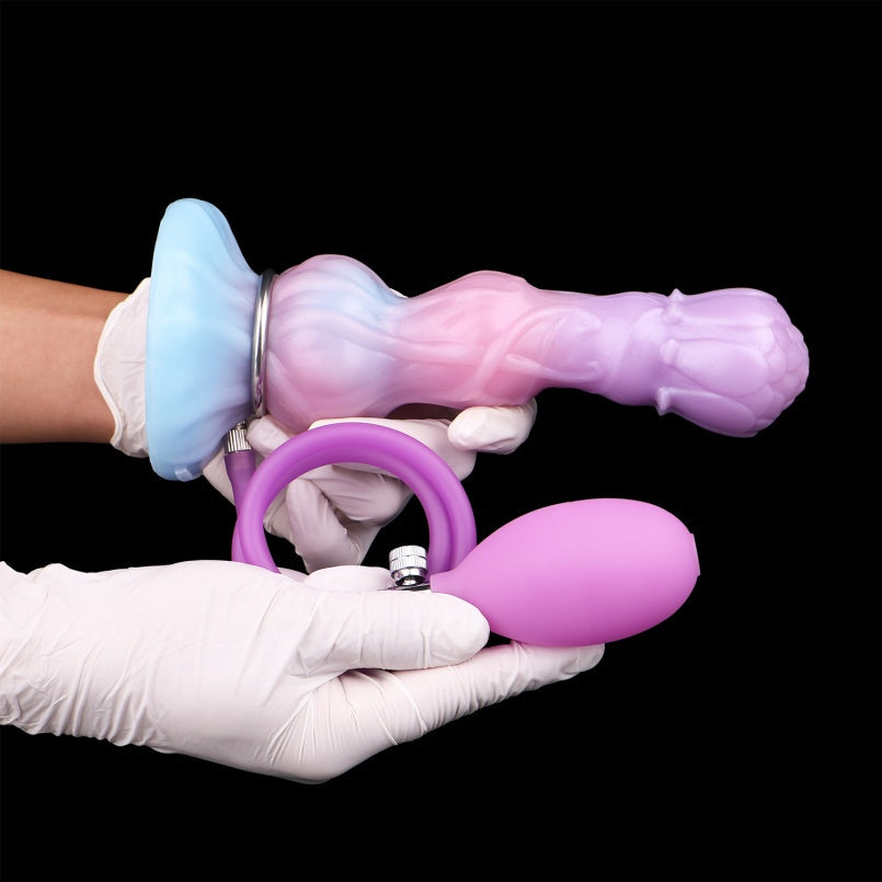 Domlust Bloom – Inflatable Fantasy Dragon Dildo | Gradient Silicone with Locking Ring & Pump