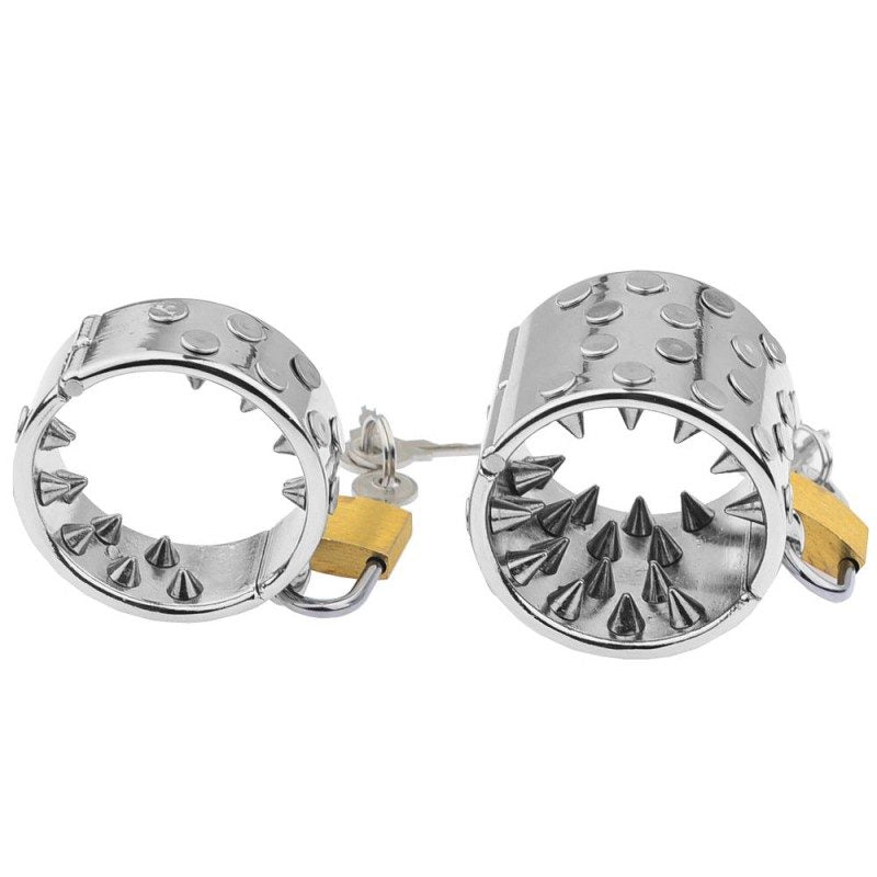 Stainless Steel Spiked Ball Stretcher | Scrotum Weight CBT Pendant for Men