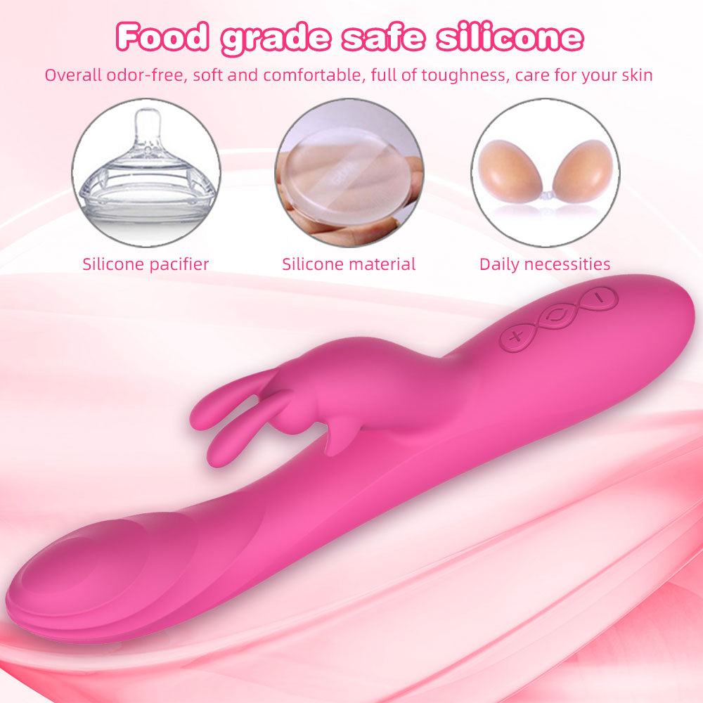 Rabbit Clit Clamps G Spot Vibrator - Vibrating Anal Dildo Female Sex Toy
