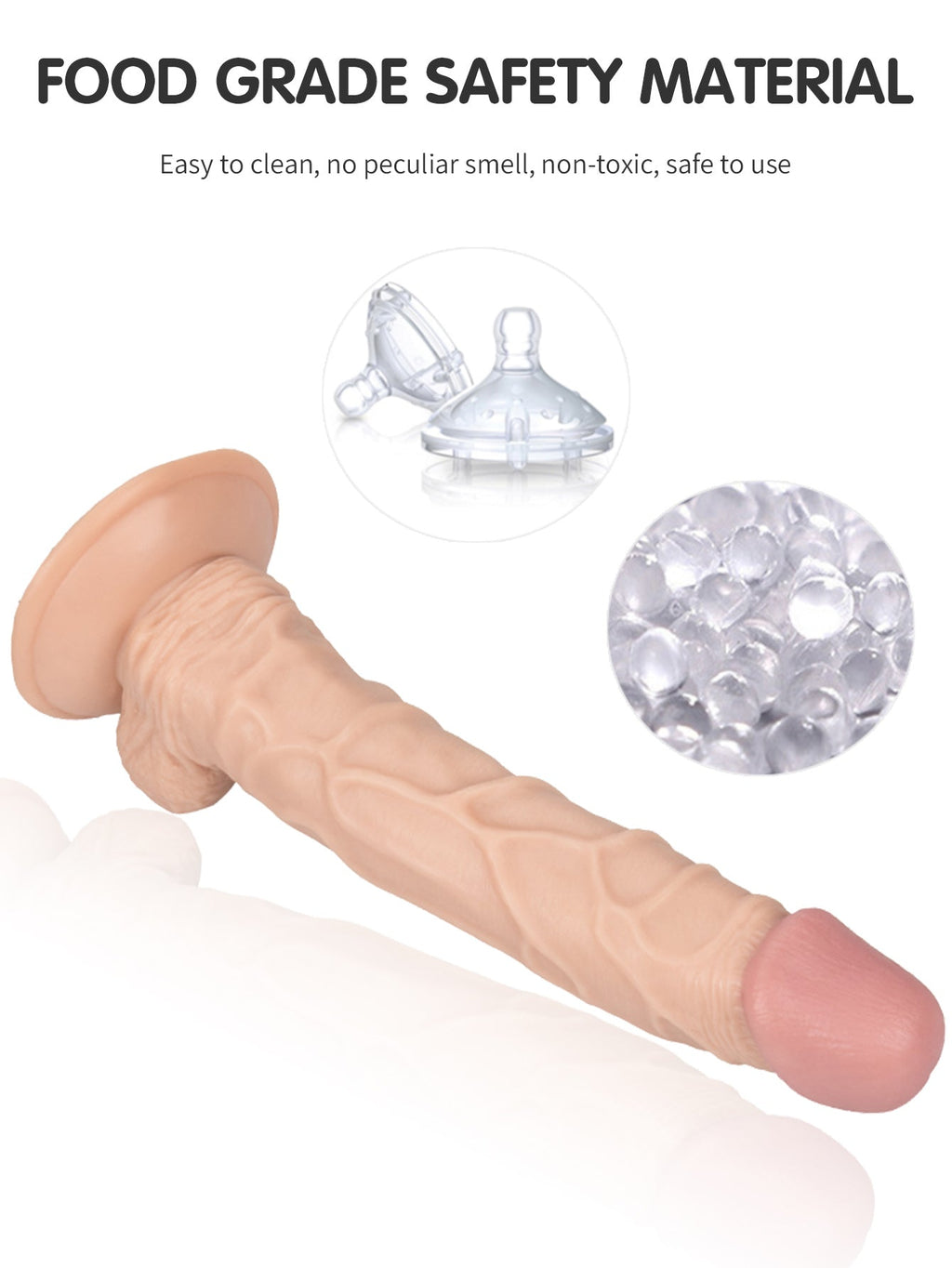 10 inch Long Realistic Dildo - Lifelike Vein Glan Small Testicles Sex Toys for Women