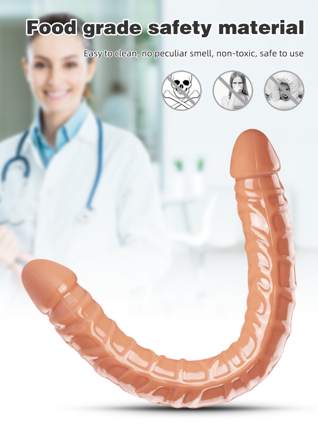 Double-end Dildo Pegging Sexuality - 13 inch Long Doule Head Sex Toys for Women Lesbian