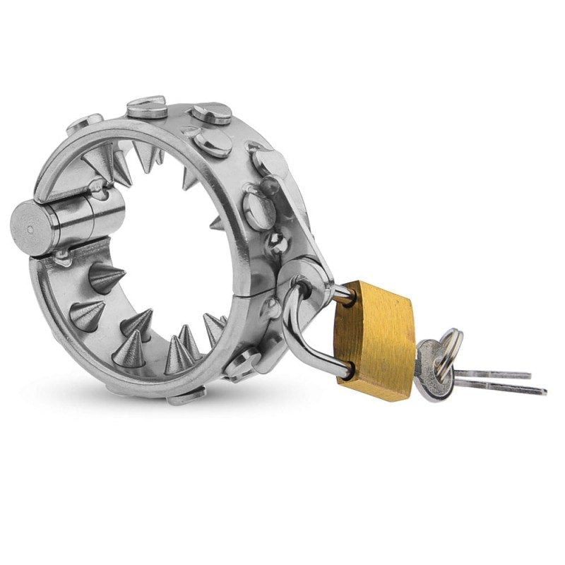 Stainless Steel Spiked Ball Stretcher | Scrotum Weight CBT Pendant for Men
