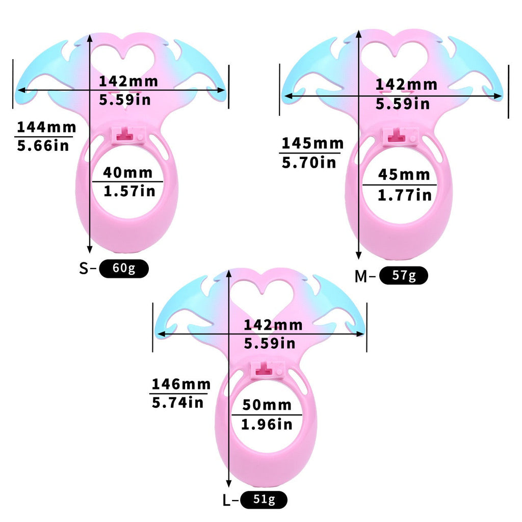 Chastity Cage Replacement Kit – Rings, Base Plate & Heart Key | Compatible Accessories Set