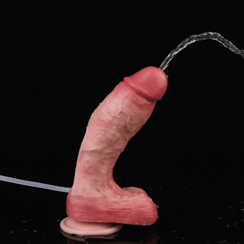 Realistic Squirting Dildo Strap-On – Flesh Silicone Fake Cum Suction | Domlust