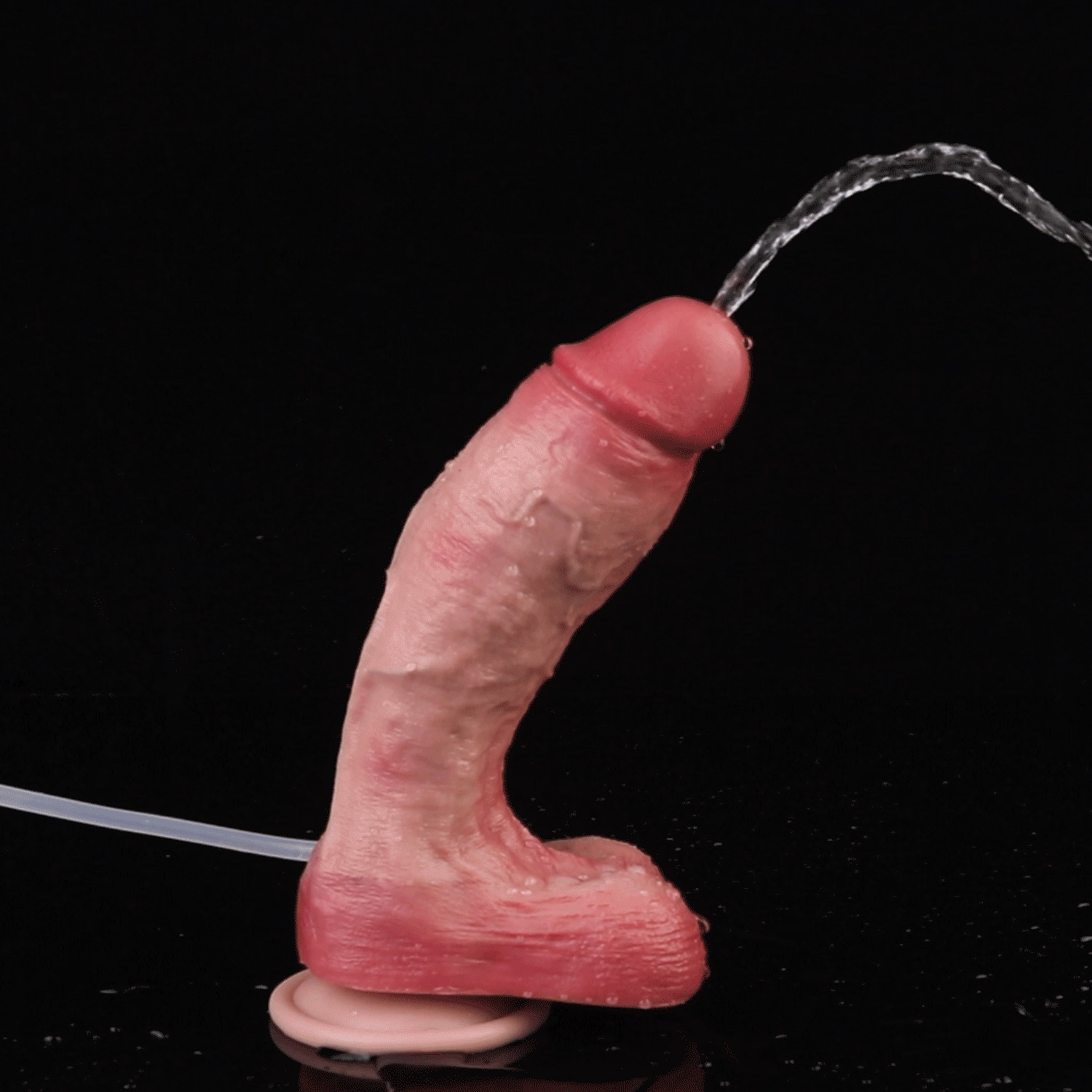 Realistic Squirting Dildo Strap-On – Flesh Silicone Fake Cum Suction | Domlust