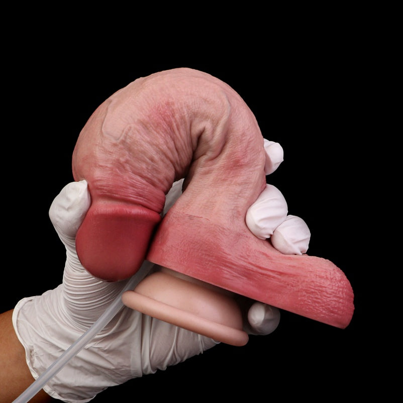 Realistic Squirting Dildo Strap-On – Flesh Silicone Fake Cum Suction | Domlust