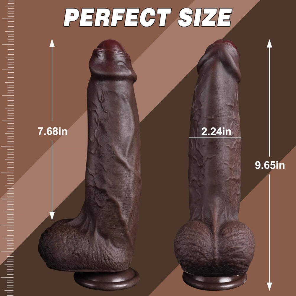 Big Black Dildo – Realistic Curved G-Spot Silicone Dildo with Suction Cup | Domlust NobleSculpt