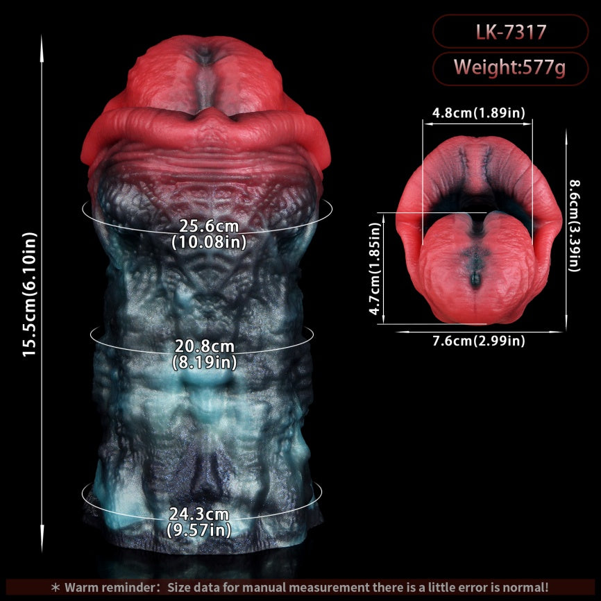 Domlust Abyss Lips – Platinum Silicone Monster Mouth Pocket Pussy Male Masturbator Alien Blowjob Sex Toy for Men
