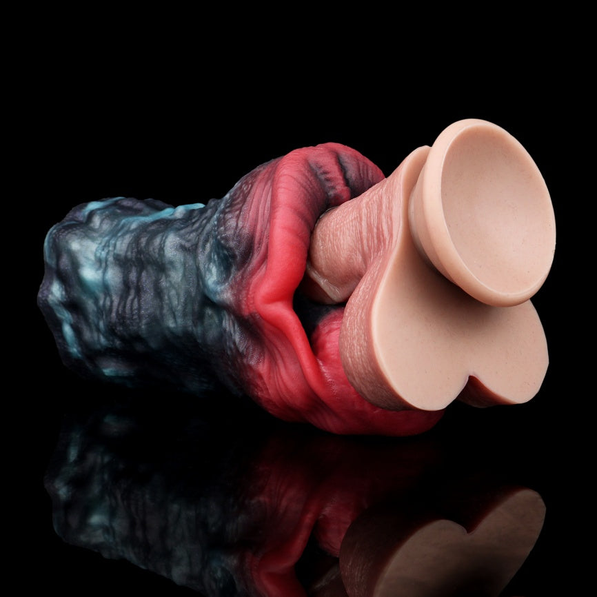 Domlust Abyss Lips – Platinum Silicone Monster Mouth Pocket Pussy Male Masturbator Alien Blowjob Sex Toy for Men
