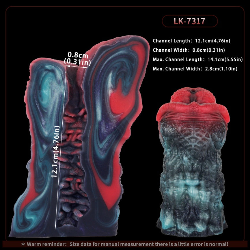 Domlust Abyss Lips – Platinum Silicone Monster Mouth Pocket Pussy Male Masturbator Alien Blowjob Sex Toy for Men
