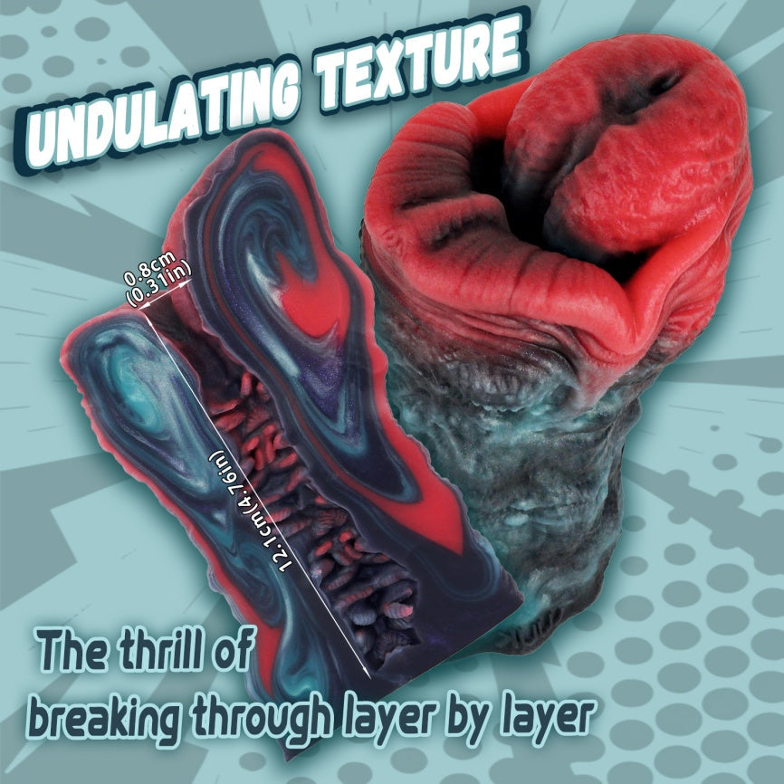 Domlust Abyss Lips – Platinum Silicone Monster Mouth Pocket Pussy Male Masturbator Alien Blowjob Sex Toy for Men