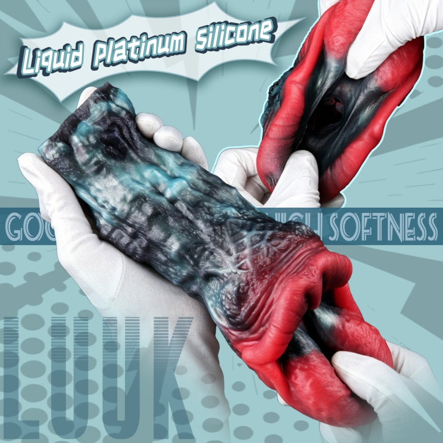 Domlust Abyss Lips – Platinum Silicone Monster Mouth Pocket Pussy Male Masturbator Alien Blowjob Sex Toy for Men