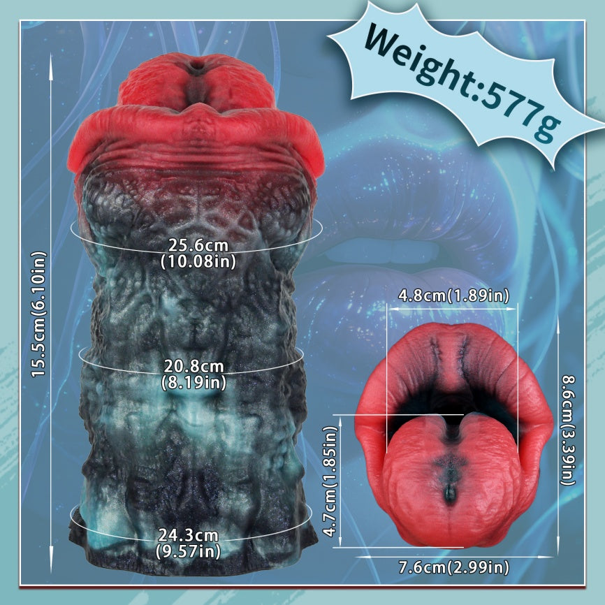 Domlust Abyss Lips – Platinum Silicone Monster Mouth Pocket Pussy Male Masturbator Alien Blowjob Sex Toy for Men