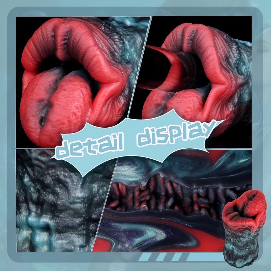 Domlust Abyss Lips – Platinum Silicone Monster Mouth Pocket Pussy Male Masturbator Alien Blowjob Sex Toy for Men